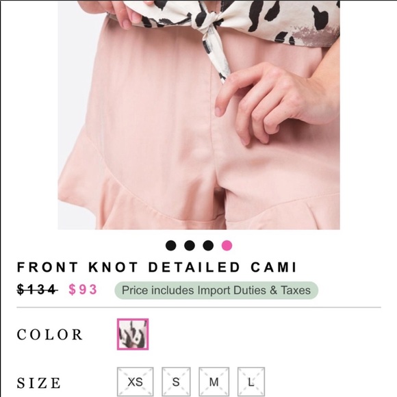 Mo:vint linen front knot Leopard tank top - Picture 5 of 10